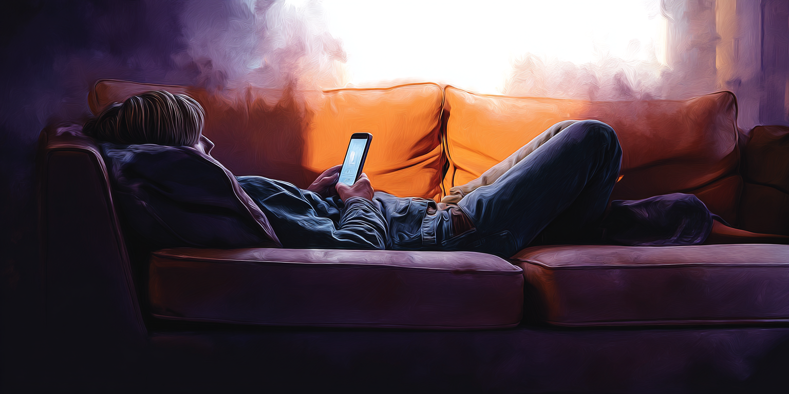 On smartphone in the dark